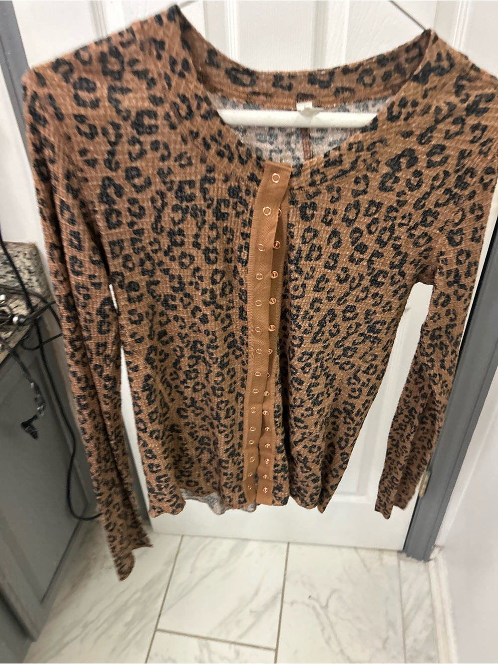 NWOT FREE PEOPLE animal print cardigan. - Picture 12 of 13